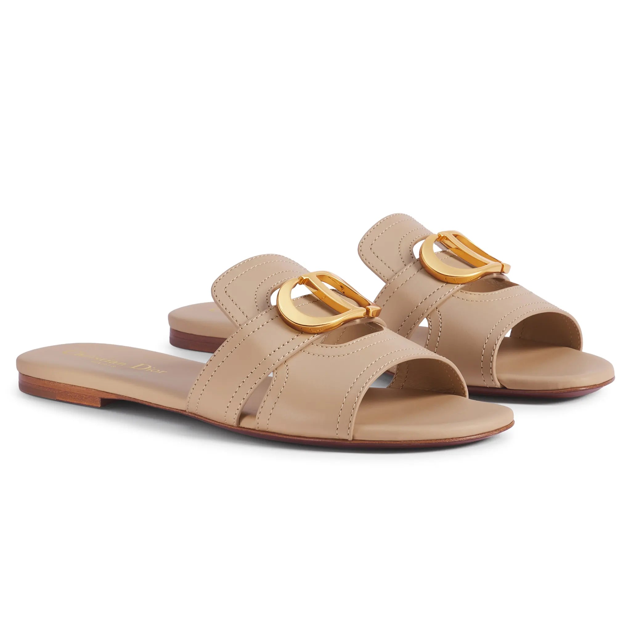 Dior 30 Montaigne Calfskin Beige Slides